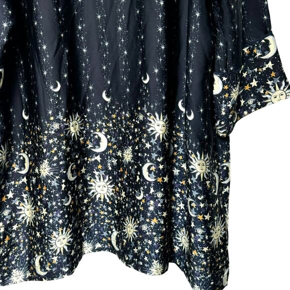 J. CREW Woman's XXL Navy Blue Celestial Easy-luxe Eco Robe Twinkling Sky Pockets - Picture 3 of 12